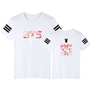 BTS V 95 Jersey Style White Tee